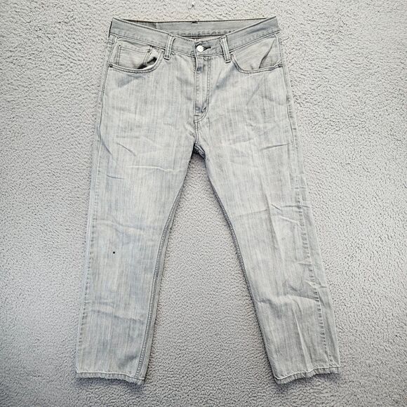 Levis 505 Jeans Mens 33x30‎ Gray Denim Straight Leg - Picture 1 of 10